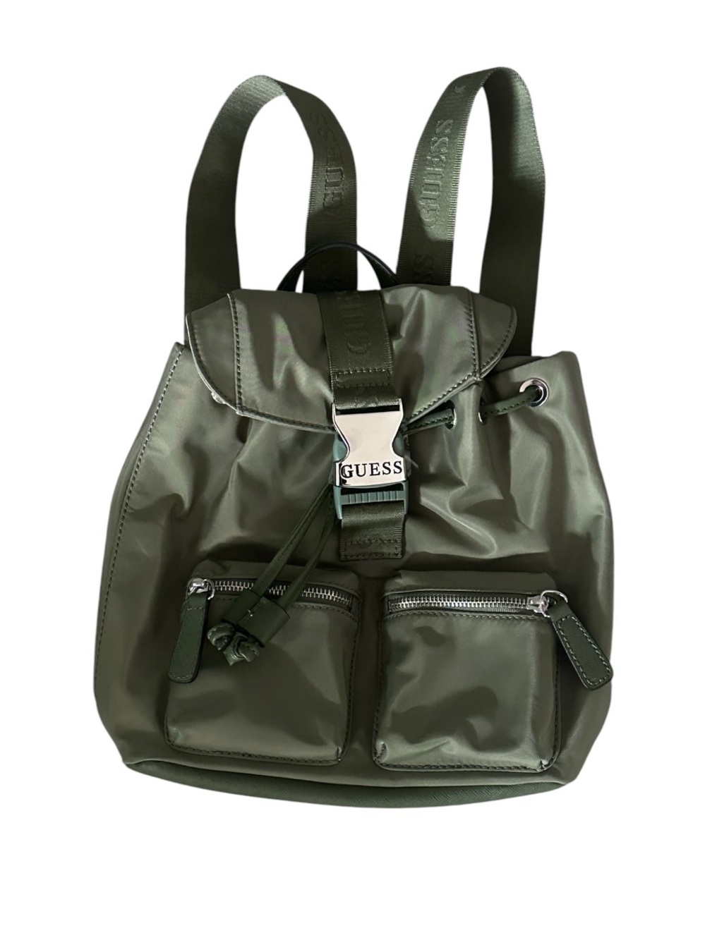 GUESS Olive Green Drawstring Backpack